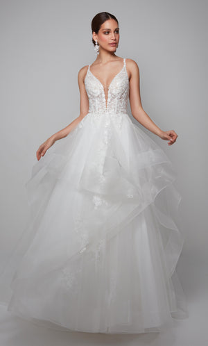 UNK-7080. Long, Plunging Neckline, Ball Gown image 0