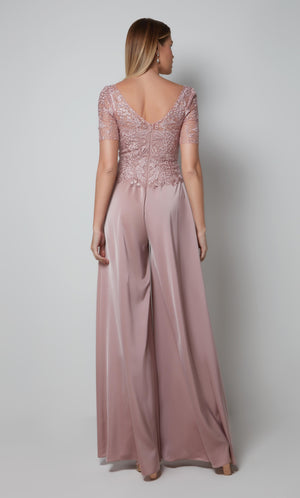 UNK-27564. Long, V-neck, Jumpsuit, Closed Back image 1