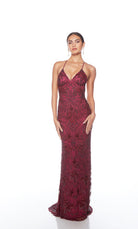 UNK-88007. Long, V Neckline, Straight, Open Back image 12