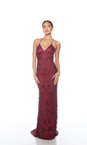 UNK-88007. Long, V Neckline, Straight, Open Back image 12