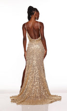 UNK-61378. Long, Cowl Neck, Straight, Open Back image 1