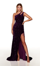 UNK-61334. Long, One Shoulder, Straight, Closed Back image 2