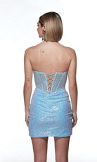 UNK-4827. Short, Strapless, Straight, Lace-up Back image 4