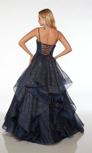 UNK-61637. Long, Spaghetti Strap Neckline, Ballgown image 1