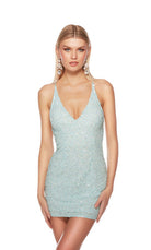UNK-84001. Short, V Neckline, Straight, Strappy Back image 40