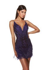 UNK-4803. Short, Plunging Neckline, Straight image 1
