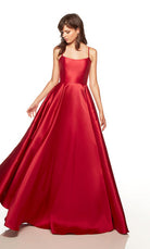 UNK-1755. Long, Scoop Neck, A-line, Strappy Back image 4