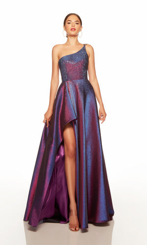 UNK-1772. Long, One Shoulder, High-low, Strappy Back image 3