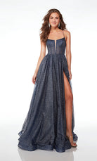 UNK-61600. Long, Plunging Neckline, A-line image 3