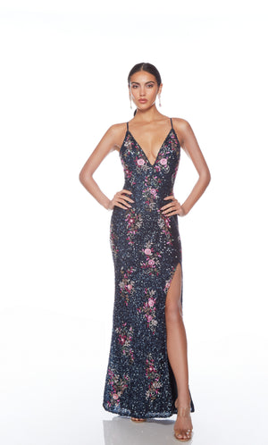 UNK-88012. Long, Plunging Neckline, Straight image 2
