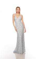 UNK-88003. Long, V Neckline, Straight, Open Back image 2
