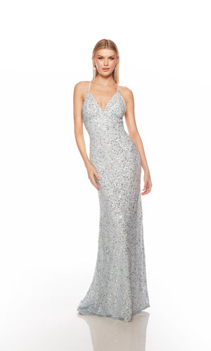 UNK-88003. Long, V Neckline, Straight, Open Back image 2
