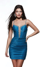 UNK-4922. Short, Plunging Neckline, Straight image 0