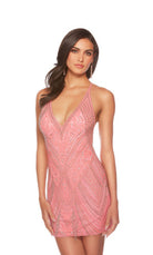 UNK-84006. Short, Plunging Neckline, Straight image 2