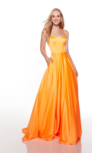 UNK-1761. Long, Scoop Neck, A-line, Strappy Back image 6