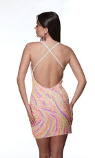 UNK-4640. Short, V-neck, Straight, Strappy Back image 13