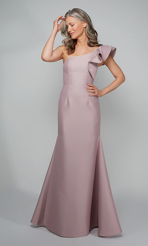 UNK-27641. Long, One Shoulder, Fit N Flare, Closed Back image 5