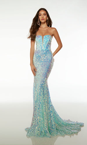 UNK-61502. Long, Off The Shoulder Neckline, Fit And Flare image 3
