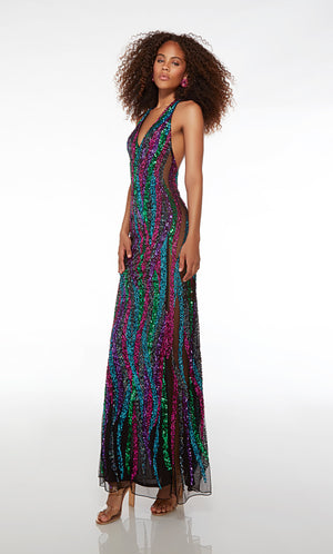 UNK-61584. Long, Halter Neckline, Straight, Open Back image 3