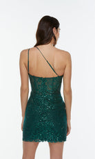 UNK-4514. Short, One Shoulder, Straight, Closed Back image 3
