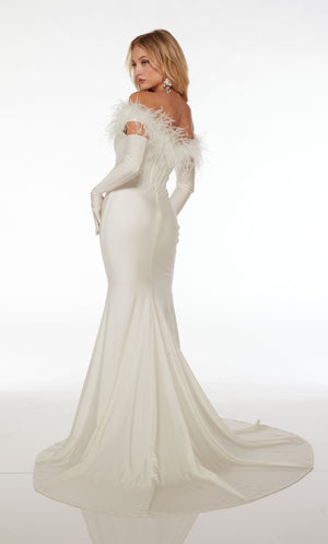 UNK-61726. Long, Off The Shoulder Plunging, Fit And Flare image 1