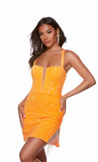 UNK-4795. Short, Plunging Neckline, Straight image 5
