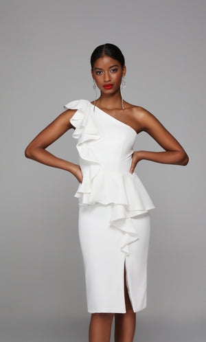 UNK-70007. Short, One Shoulder, Straight, Closed Back image 3