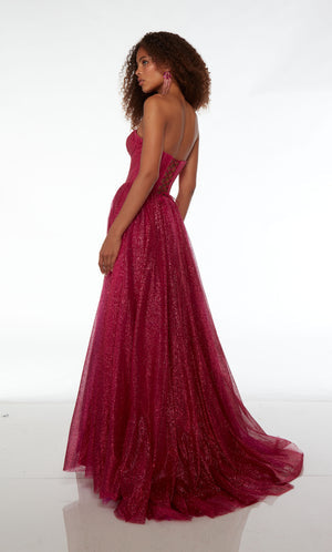 UNK-61601. Long, Strapless, A-line, Lace-up Back image 4