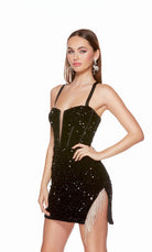 UNK-4795. Short, Plunging Neckline, Straight image 4