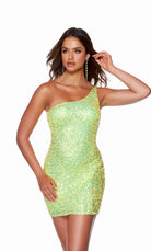 UNK-4541. Short, One Shoulder, Straight, Closed Back image 11