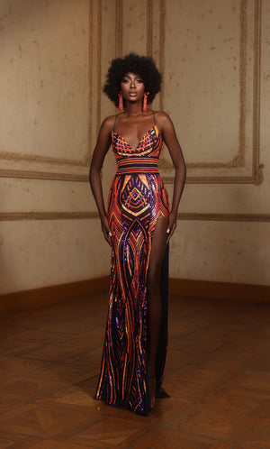 UNK-61693. Long, Plunging Neckline, Straight image 0
