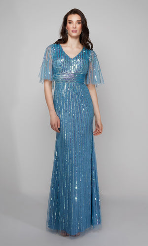 UNK-27599. Long, V-neck, Straight, Closed Back image 4