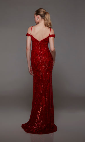 UNK-1777. Long, Plunging Neckline, Straight Silhouette image 1