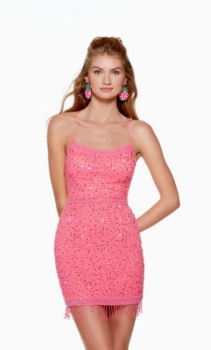UNK-4680. Short, Scoop Neck, Straight, Open Back image 2