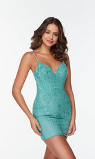 UNK-4502. Short, Plunging Neckline, Straight image 2