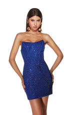 UNK-4833. Short, Strapless, Straight, Lace-up Back image 4
