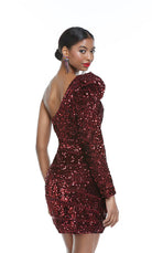 UNK-4539. Short, One Shoulder, Straight, Closed Back image 4