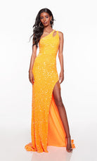 UNK-61334. Long, One Shoulder, Straight, Closed Back image 6