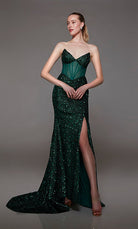 UNK-1775. Long, Strapless Neckline, Fit N Flare image 0