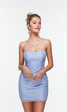 UNK-4533. Short, Halter Neckline, Straight image 4