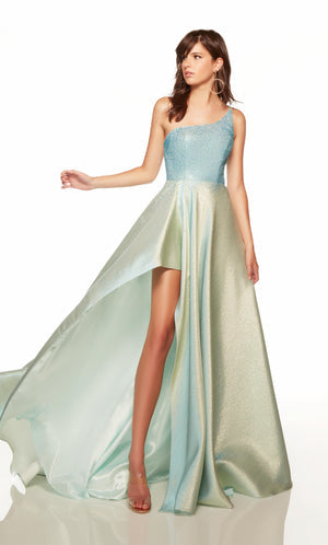 UNK-1772. Long, One Shoulder, High-low, Strappy Back image 0