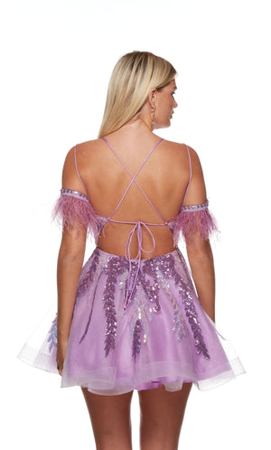 UNK-3161. Short, Plunging Neckline, A-line image 1
