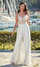 UNK-70017. Long, V-neck, Jumpsuit, Closed Back image 5
