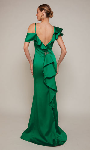 UNK-27691. Long, One Shoulder, Fit N Flare, Open Back image 2