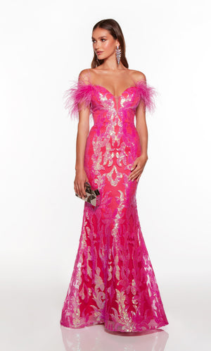 UNK-61331. Long, Off The Shoulder, Fit N Flare image 5