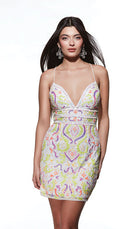 UNK-4841. Short, V-neck, Straight, Strappy Back image 10
