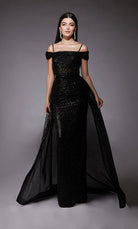 UNK-7101. Long, Off The Shoulder, Straight, Open Back image 0