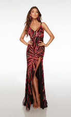 UNK-61694. Long, V-neck, Straight, Cut Out Back image 2