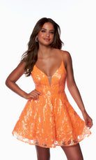 UNK-3137. Short, Plunging Neckline, A-line image 2