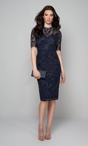 UNK-27583. Short, Illusion Neckline, Straight image 3